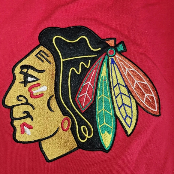 Chicago Blackhawks Old Time Hockey Newbury Coll Red Black Zip Hooded Jacket - Picture 5 of 6